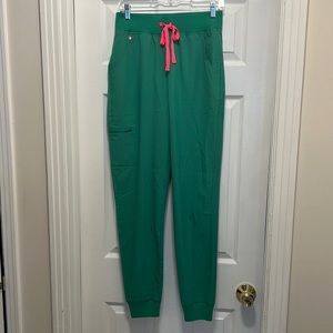 COPY - Figs High Waisted Zamora Jogger Scrub Pants, S Green